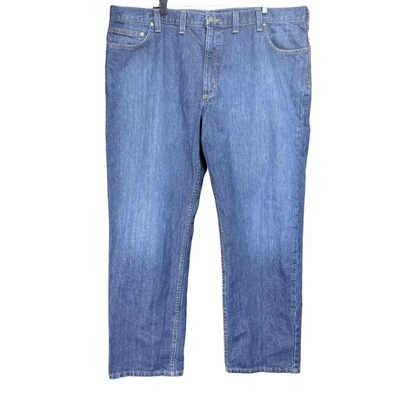 Carhartt Mens Size 44x32 Blue Relaxed Fit Denim Jeans Durable Workwear - Picture 1 of 9